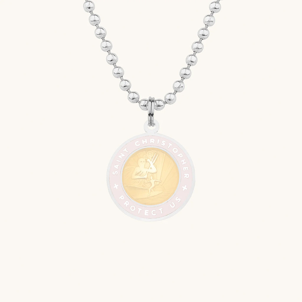 Saint Christopher Medium Medal - Coral/Petal - Seaside Surf Shop 