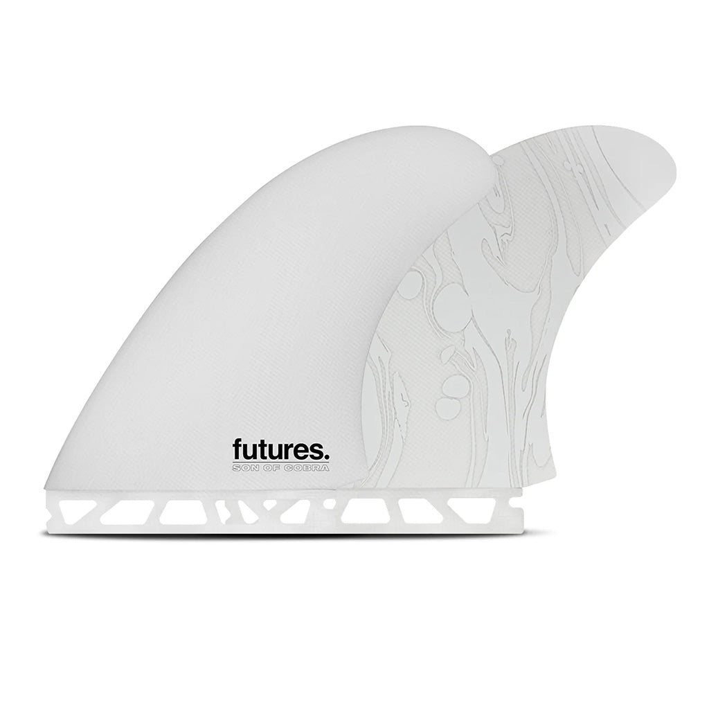 Futures Fins - Son Of Cobra Twin Fiberglass Fin- Gray/Marble