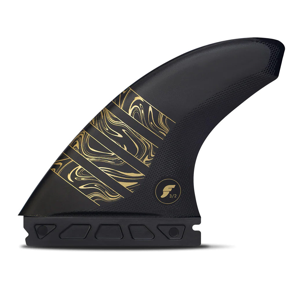 Futures Fins - Vector 3/2 Alpha Medium Thruster - Carbon/Gold - Seaside Surf Shop 