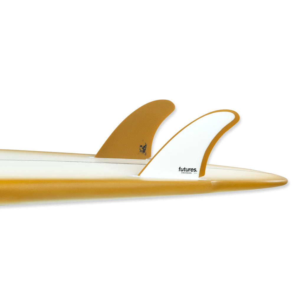 Futures Fins - Christenson Twin Fiberglass Fin - White/Brown - Seaside Surf Shop 