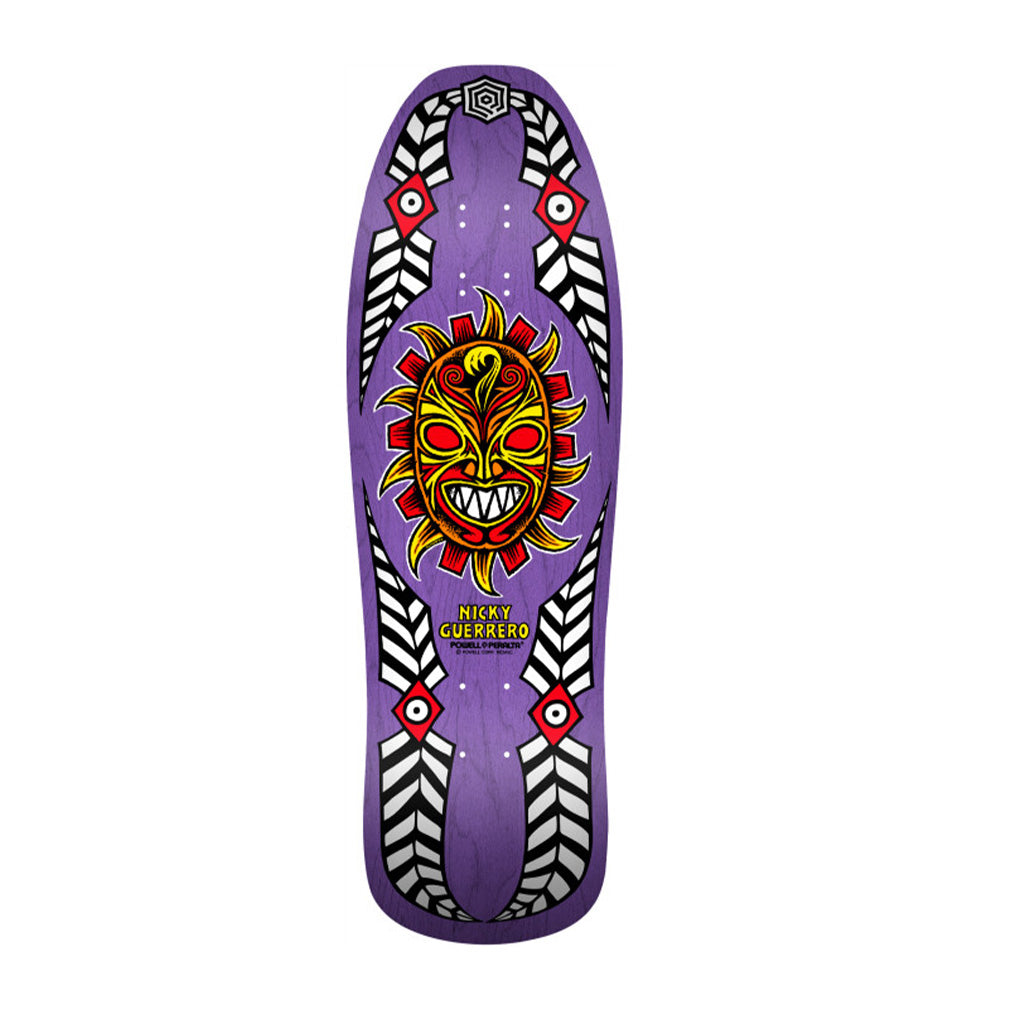 Powell Peralta Nicky Guerrero Mask Skateboard 10.0&quot; Deck - Purple - Seaside Surf Shop 