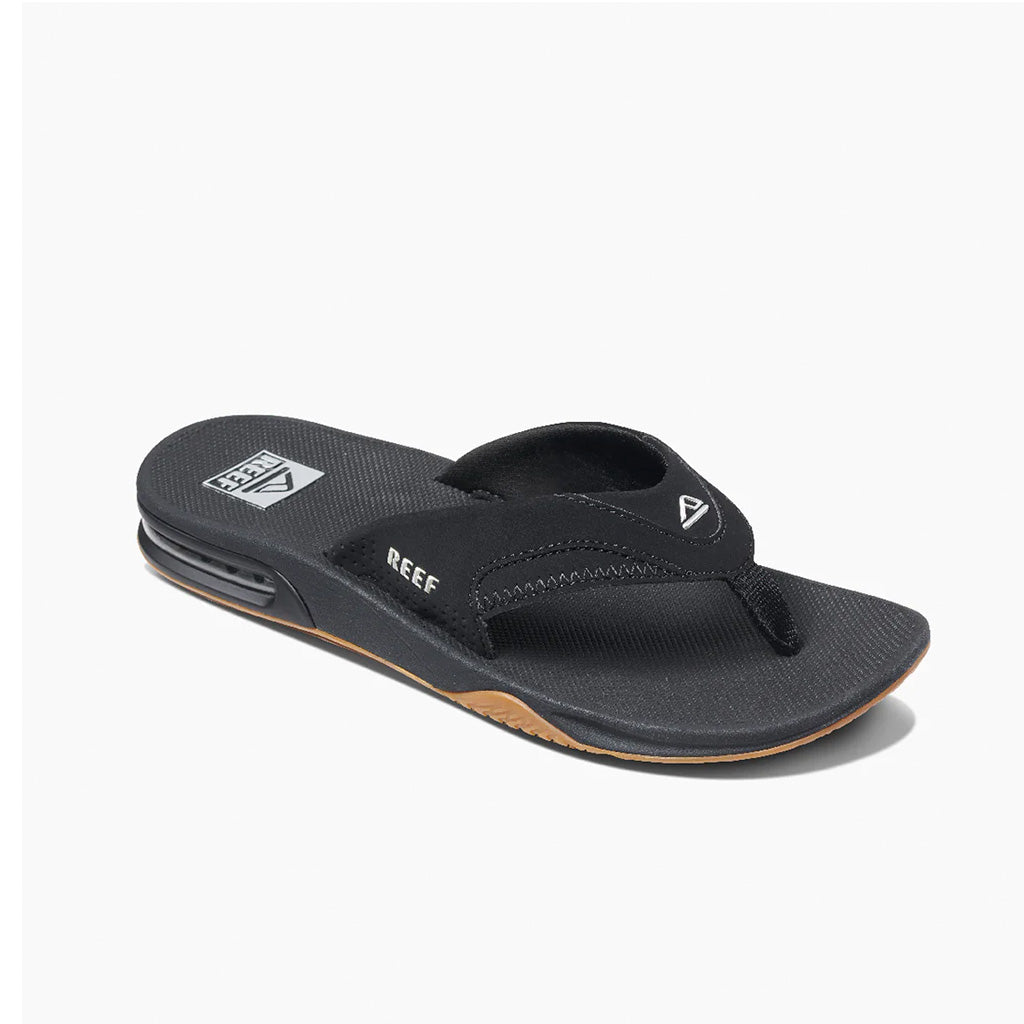 Reef Mens Fanning Sandal  - Black/Silver - Seaside Surf Shop 