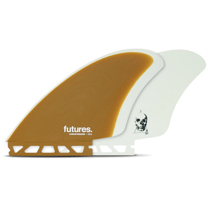 Futures Fins - Christenson Keel Fiberglass Fin - Brown/White - Seaside Surf Shop 