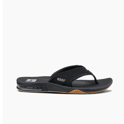 Reef Mens Fanning Sandal  - Black/Silver - Seaside Surf Shop 