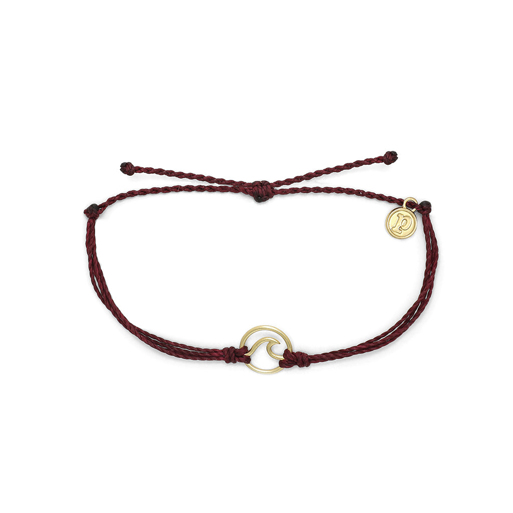 Pura Vida Gold Wave Bracelet - Merlot - Seaside Surf Shop 