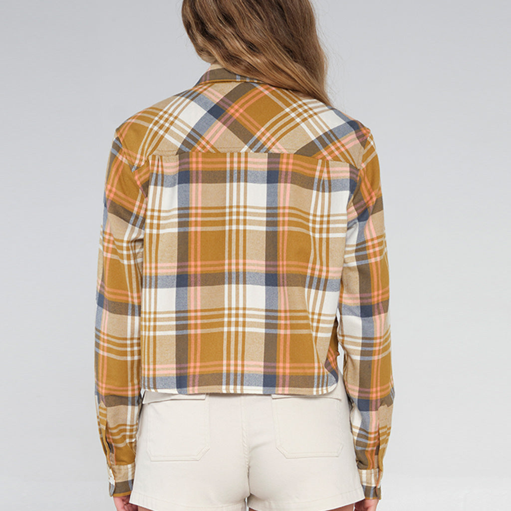 Salty Crew Womens Golden Age Flannel - Gold - Seaside Surf Shop 