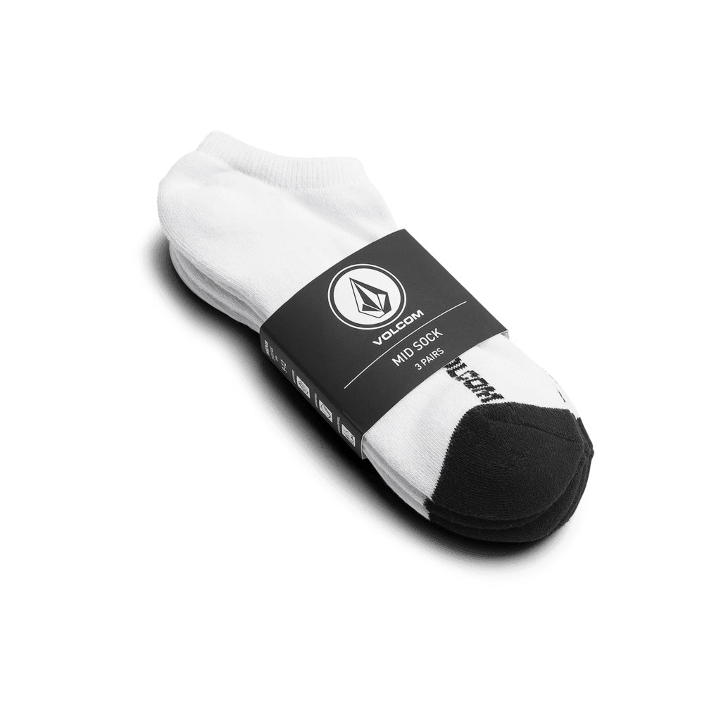 Volcom Stone Ankle Sock - White 3pk