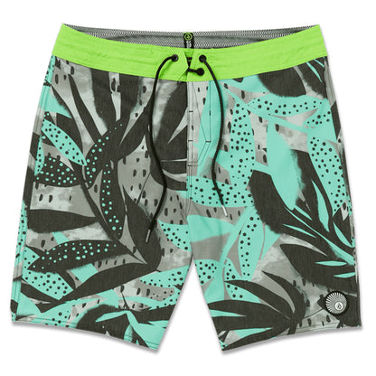 Volcom Waterside Floral Stoney 19 Boardshort - Dusty Aqua