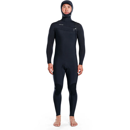 Adelio Mens 5/4 Conner Hooded Base Steamer Wetsuit - Black - Seaside Surf Shop 