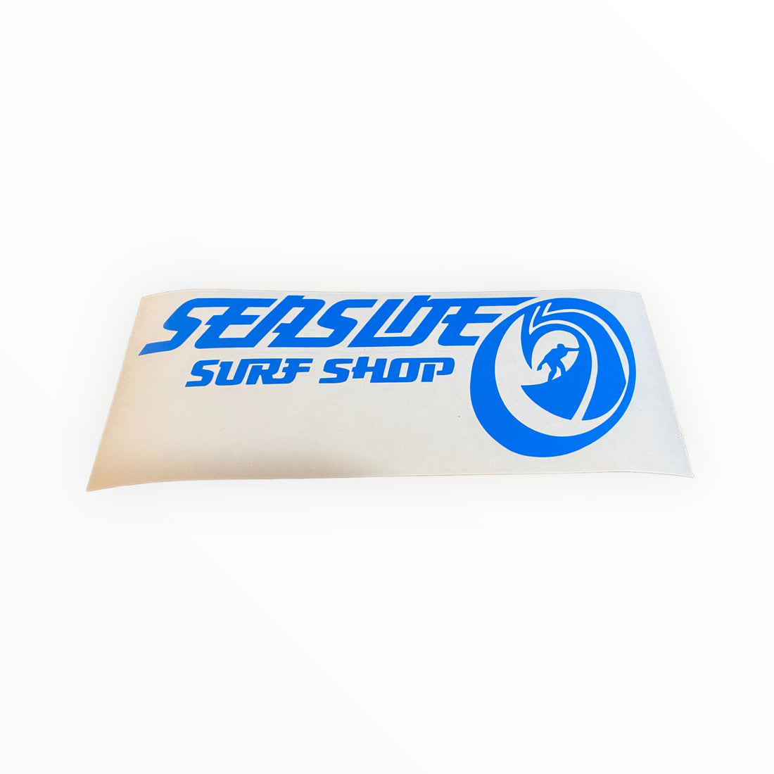 Seaside Surf Shop - OG Rider Transfer Sticker - 8x3&quot; Bright Blue