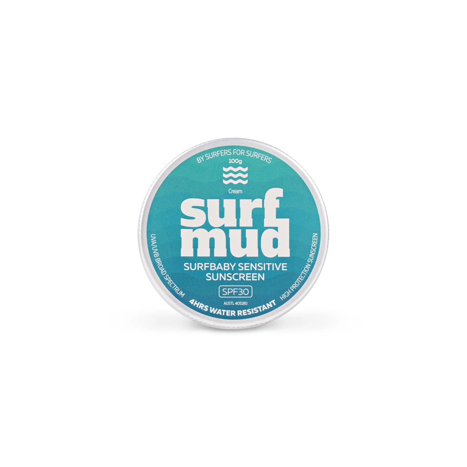 Surfmud -Surfbaby Sensitive SPF30 Sunscreen Tin - 100g - Seaside Surf Shop 