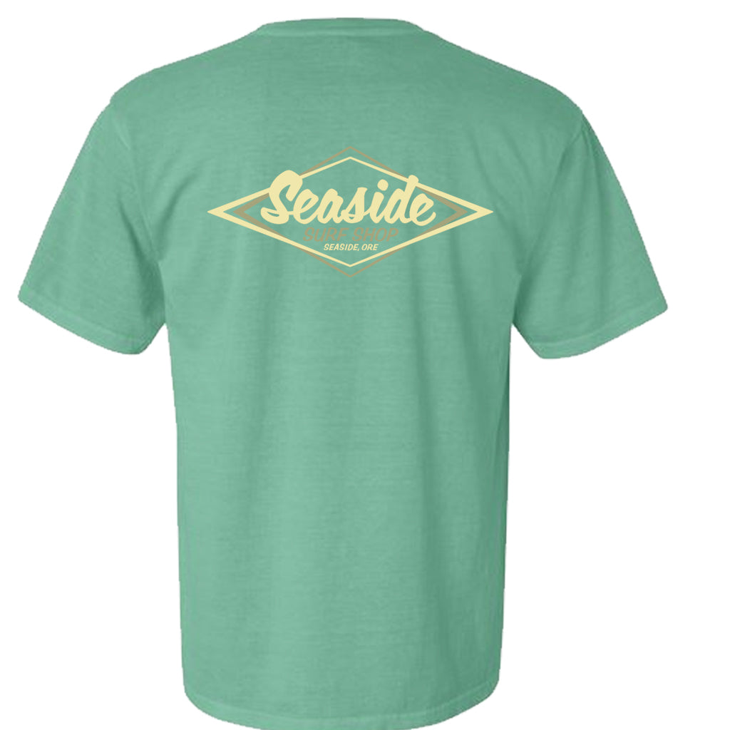 Seaside Surf  Garment Dyed Vintage Logo S/S Tee - Aqua