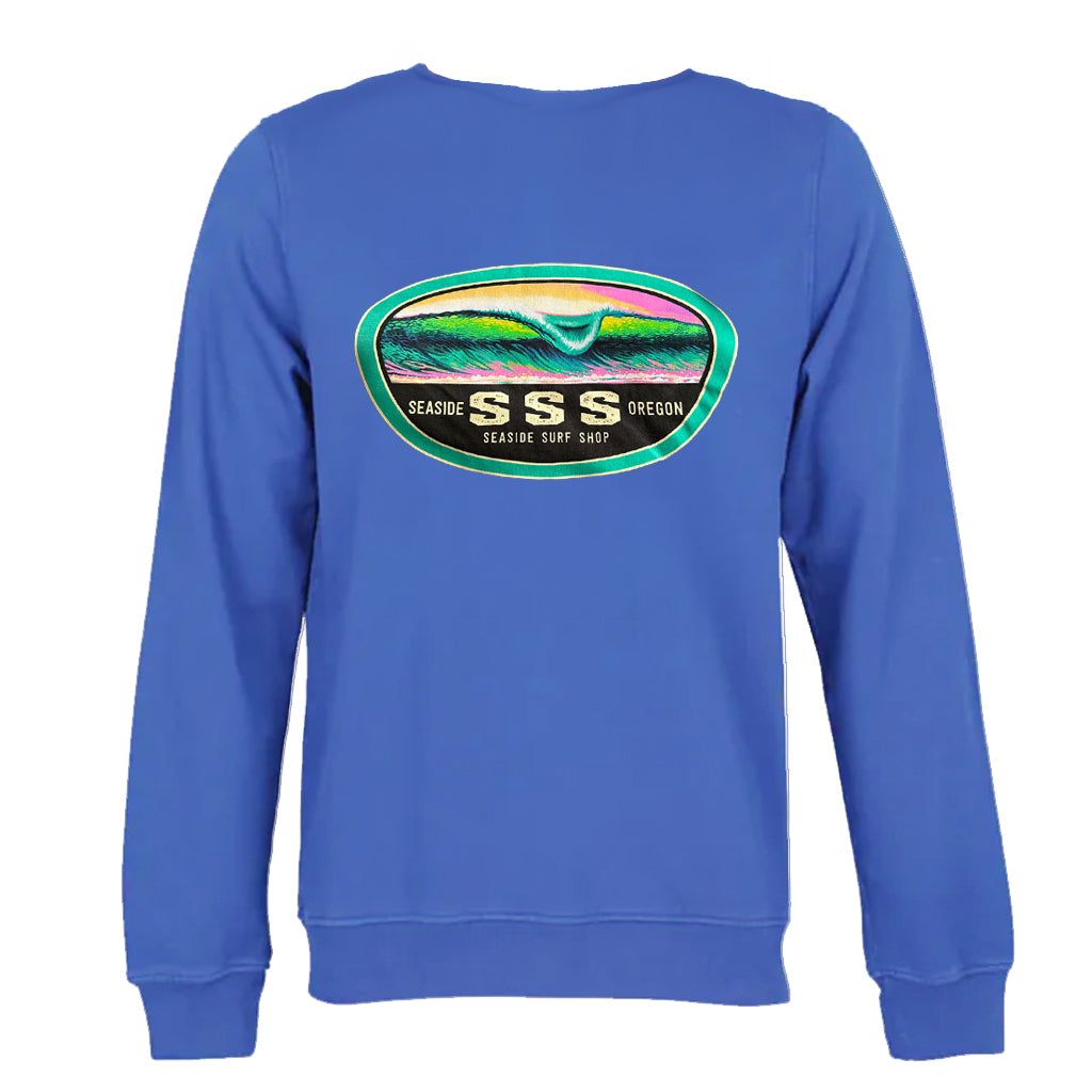 Seaside Surf Shop Creek Peak Bomber Crew - Deep Blue