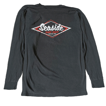 Seaside Surf Garment Dyed Vintage Logo L/S Tee - Smoke