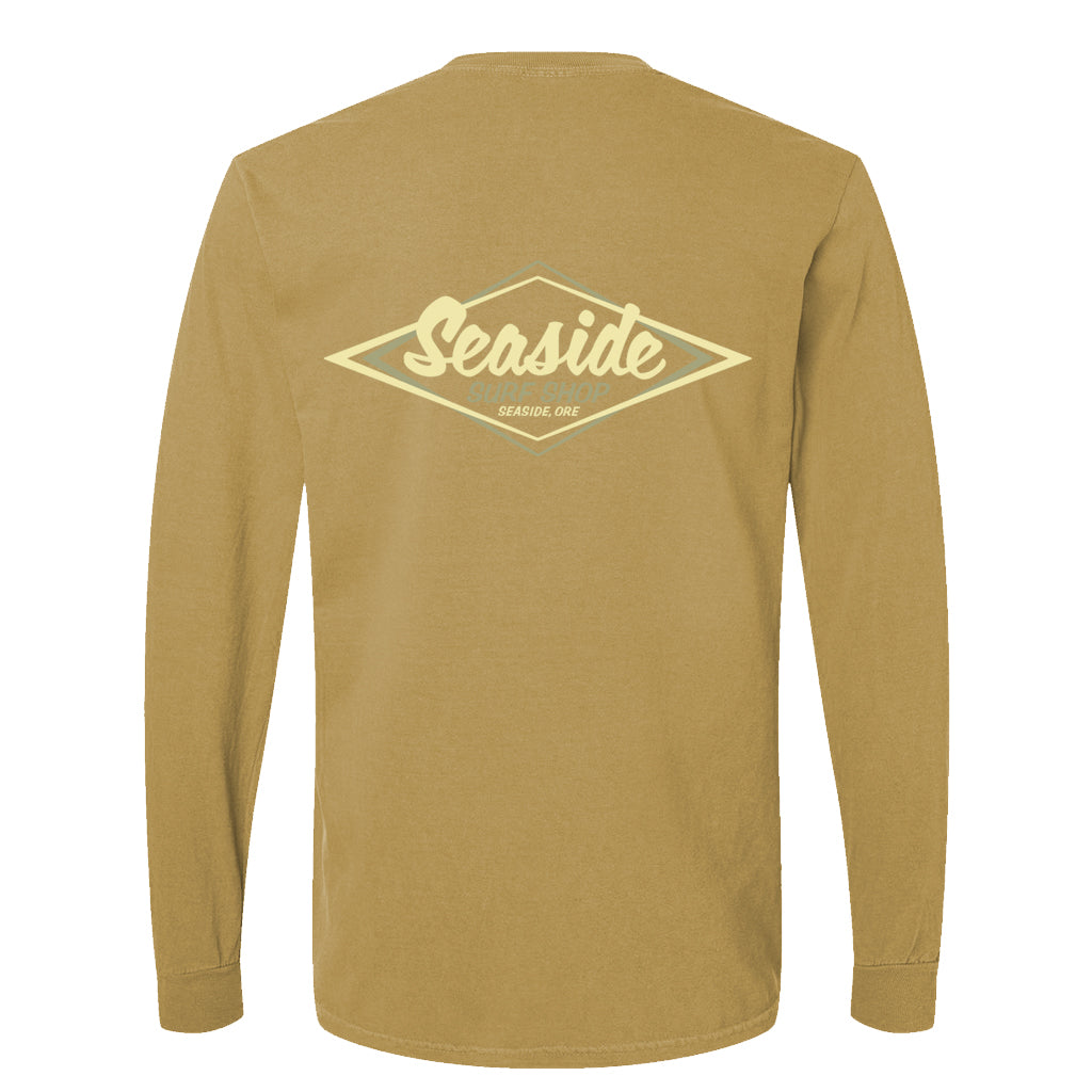 Seaside Surf  Garment Dyed Vintage Logo L/S Tee - Cider