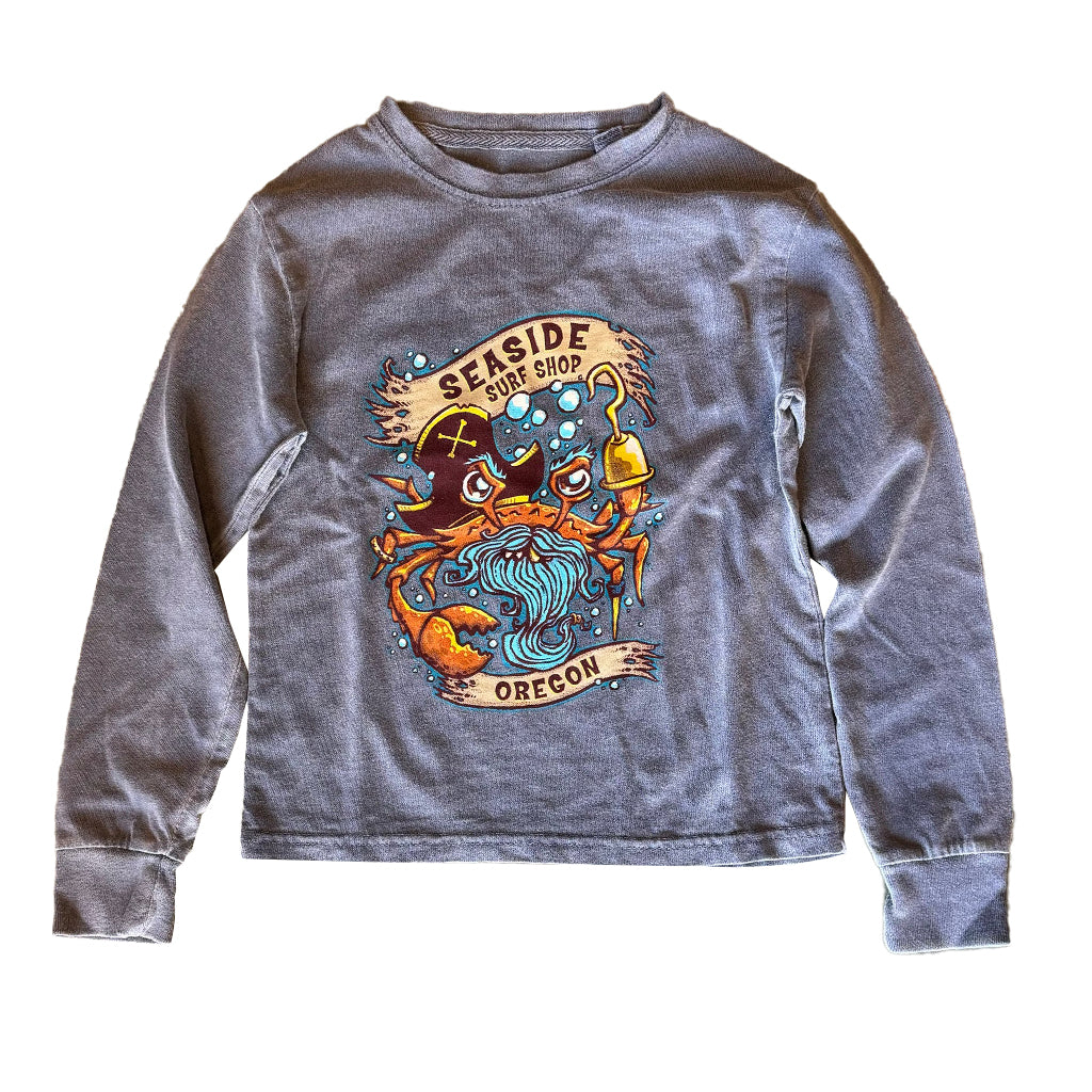 Seaside Surf Shop Pirate Crab Youth  L/S Tee - Indigo - Seaside Surf Shop 