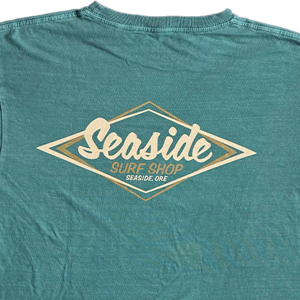 Seaside Surf  Garment Dyed Vintage Logo S/S Tee - Aqua