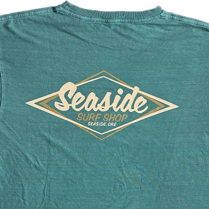 Seaside Surf  Garment Dyed Vintage Logo S/S Tee - Aqua