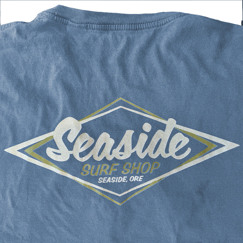 Seaside Surf Garment Dyed Vintage Logo Tank Tee - Deep Blue