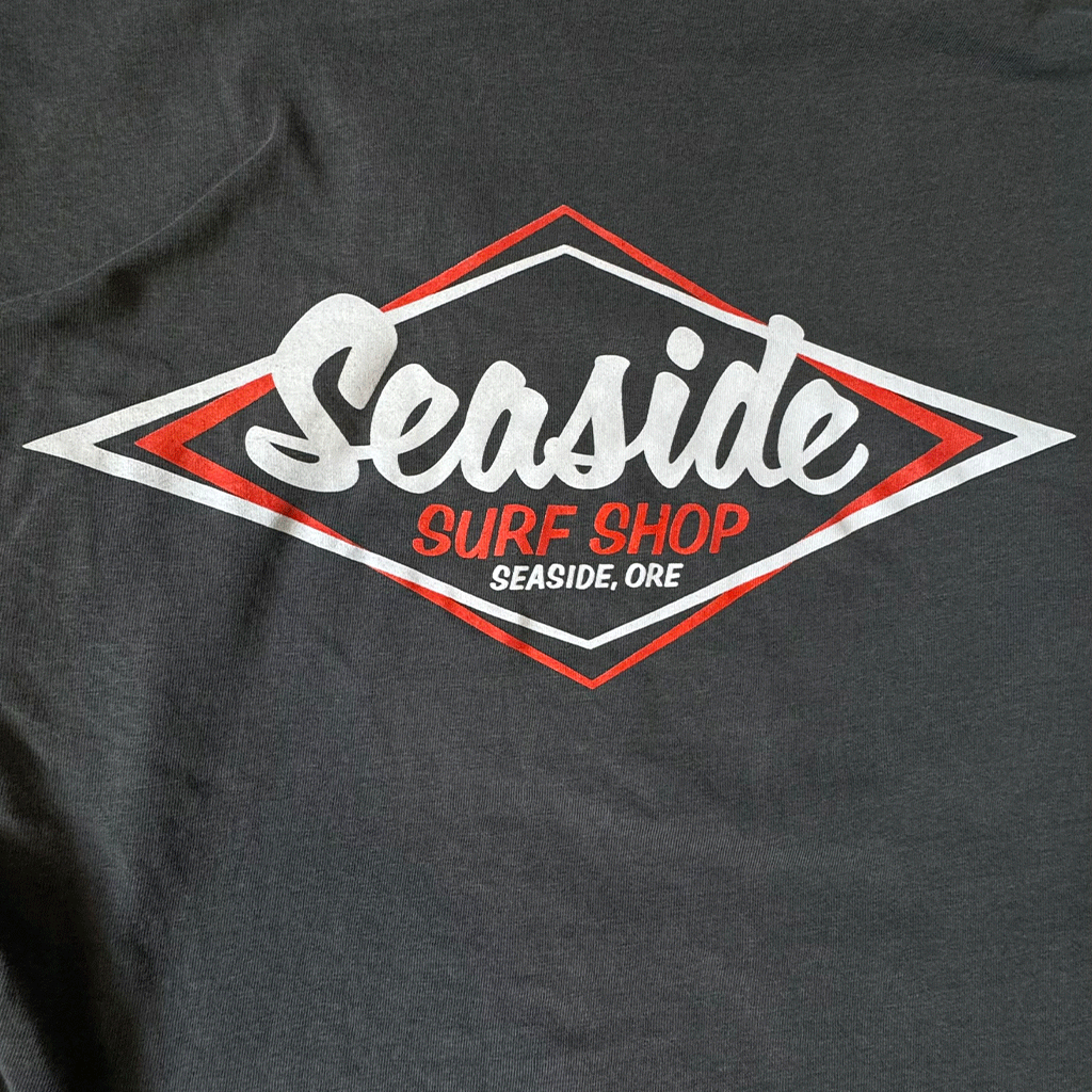 Seaside Surf Garment Dyed Vintage Logo L/S Tee - Smoke