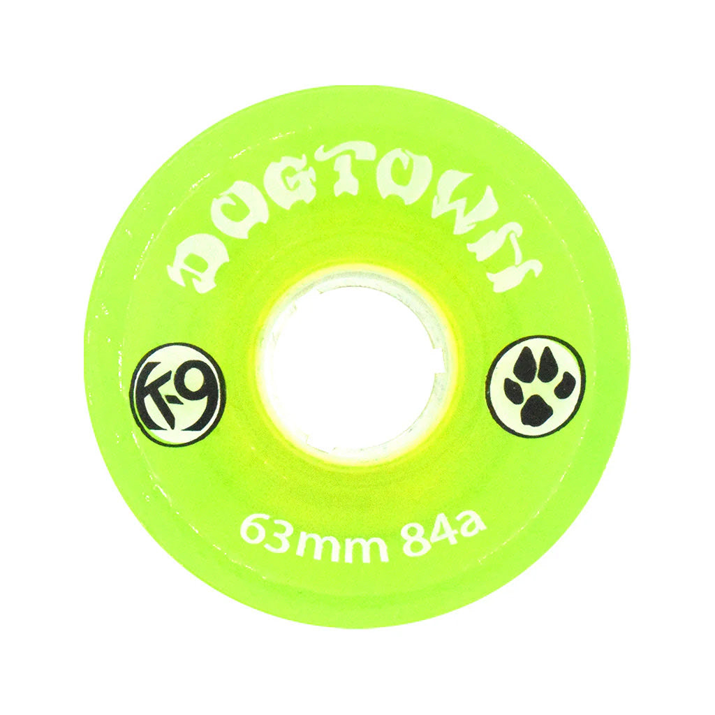 K-9 Premium Cruiser Wheels - 63mm x 84a - Clear Lime - Seaside Surf Shop 