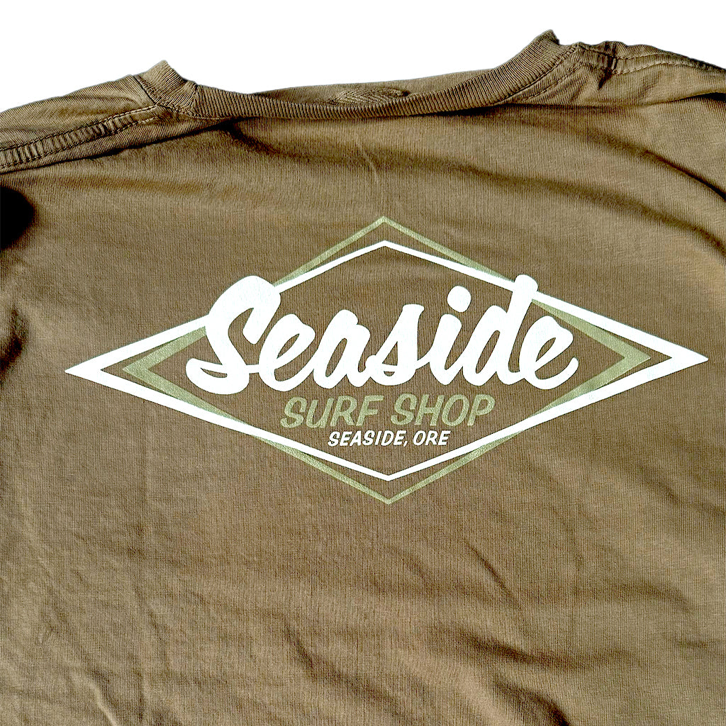 Seaside Surf  Garment Dyed Vintage Logo L/S Tee - Cider