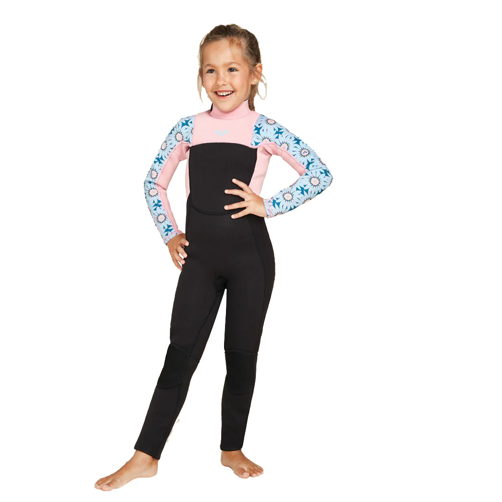 Roxy Prologue Girls 3/2mm Back Zip Wetsuit - Crystal Teal Sol Flower