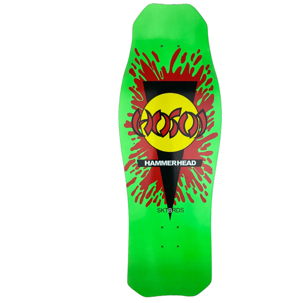 Hosoi Skateboards NEON O.G. Hammerhead Splat Deck– 10.5&quot; x 31&quot; - Green