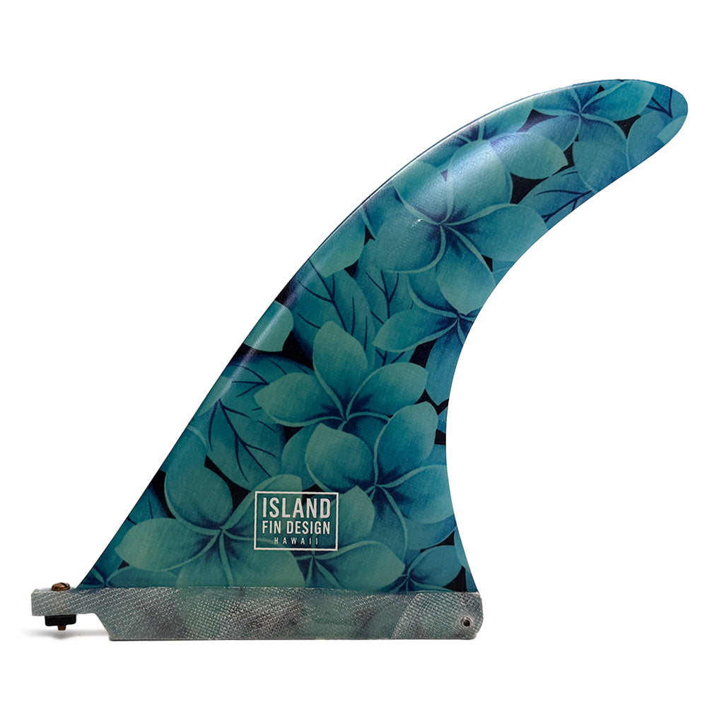 Island Fin Design - 9.0&quot; Islander Fin - Blue Plumeria