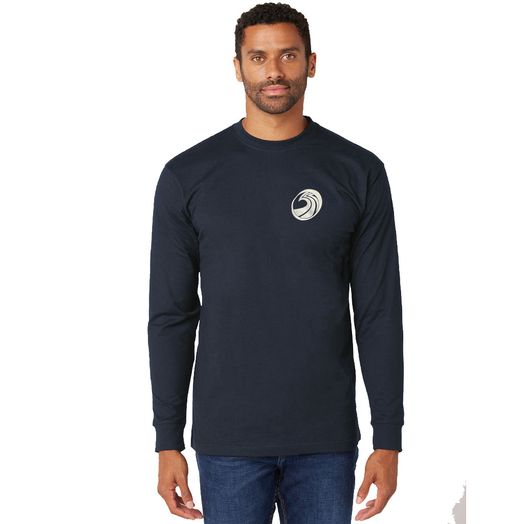 Seaside Surf x Curt Rogers ALS Fundraiser L/S Tee Unisex - Harbor Blue - Seaside Surf Shop 