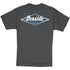 Seaside Surf Shop Mens Vintage Logo Tee - Charcoal Heather/White Blue - Seaside Surf Shop 