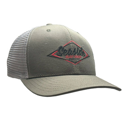 Seaside Surf Shop Vintage Logo Mid Crown Cap - Olive/Grey - Seaside Surf Shop 