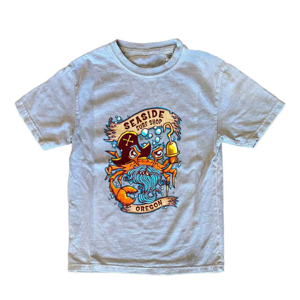 Seaside Surf Shop Pirate Crab Youth  S/S Tee - Steel Grey - Seaside Surf Shop 