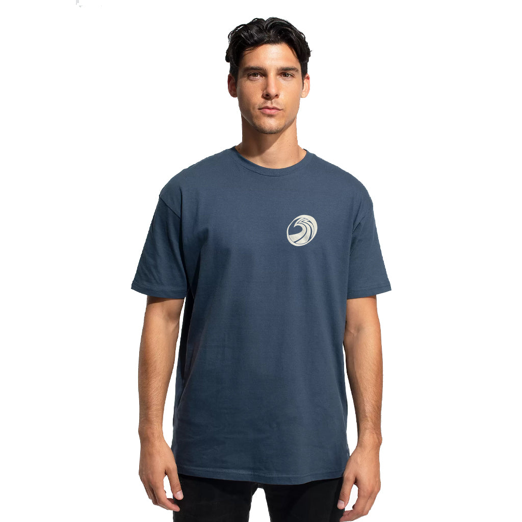 Seaside Surf x Curt Rogers ALS Fundraiser S/S Tee Unisex - Harbor Blue - Seaside Surf Shop 