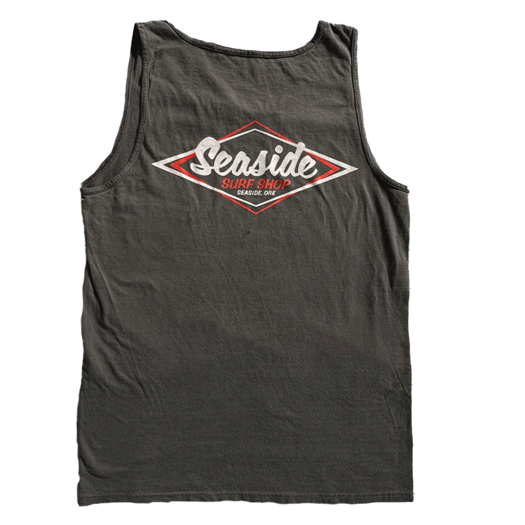 Seaside Surf Garment Dyed Vintage Logo Tank Tee - Smoke