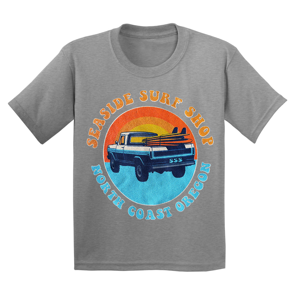 Seaside Surf Shop Youth Beach Truck Tee - Sports Grey