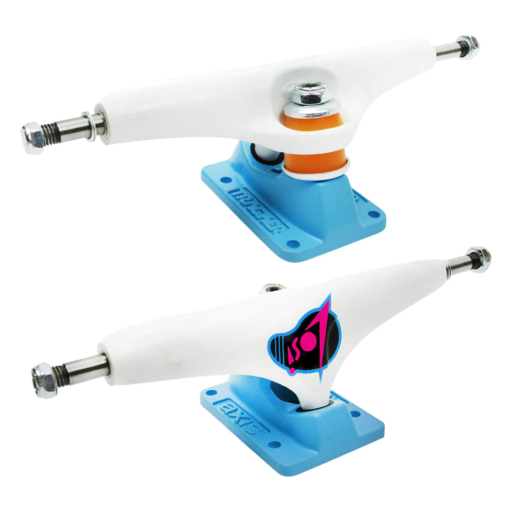 Tracker Trucks Axis Allen Losi Set - 161mm White/Blue - Seaside Surf Shop 