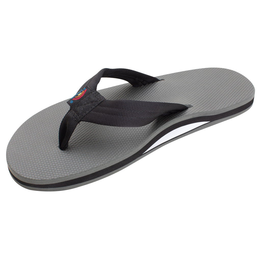 Rainbow Sandals Mens Classic Rubber Single Layer - Black/Grey - Seaside Surf Shop 