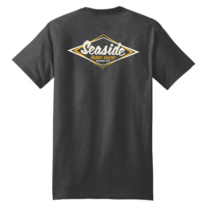 Seaside Surf Shop Vintage Logo S/S Tee - Charcoal Heather - Seaside Surf Shop 