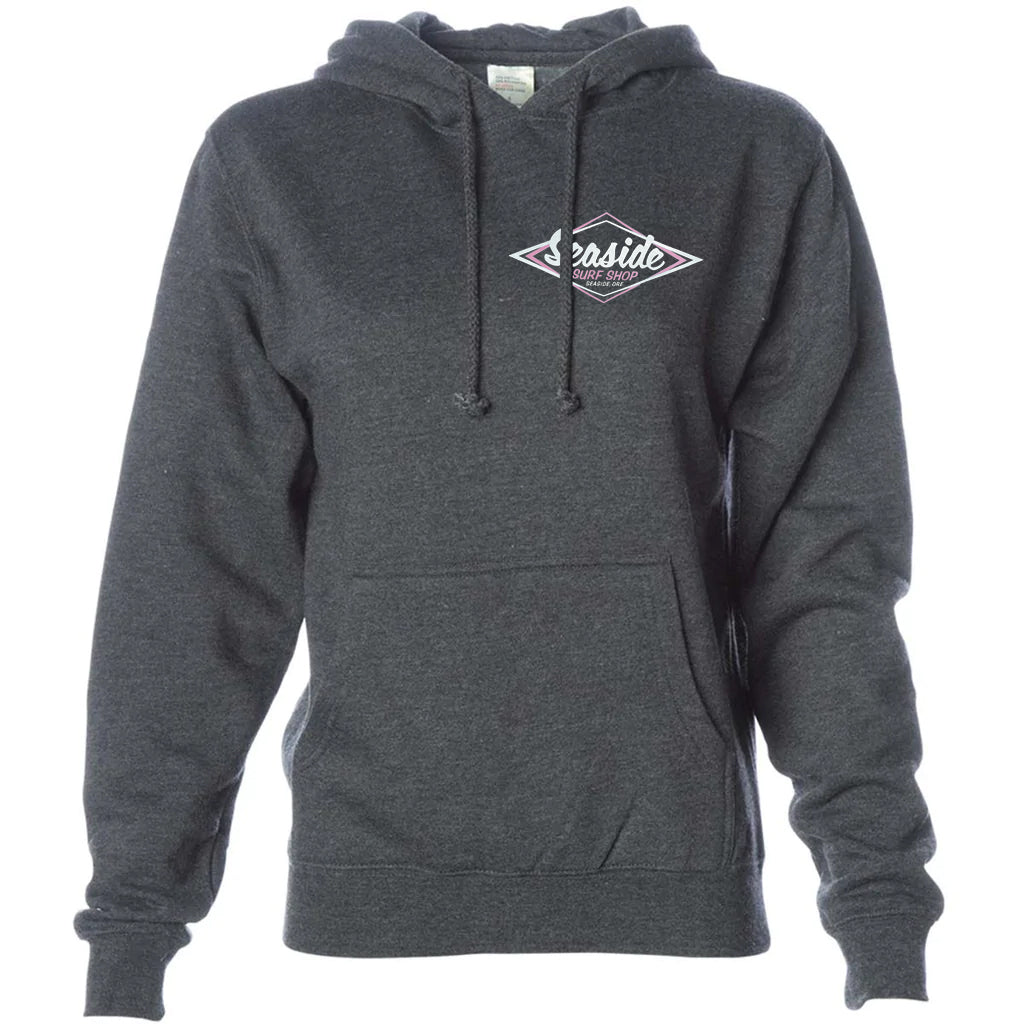 Seaside Surf Shop Womens Pullover Hoody - Charcoal Heather - Seaside Surf Shop 