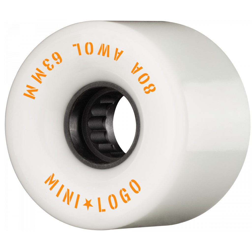 Mini Logo A.W.O.L 63mm Wheels - White - Seaside Surf Shop 