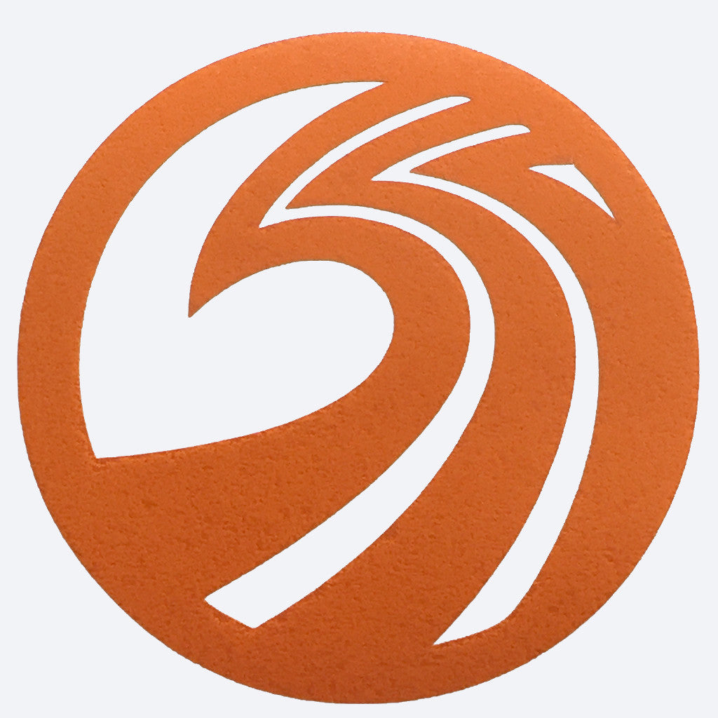 Seaside Surf Shop - New Wave Logo Die Cut- 3&quot; Orange - Seaside Surf Shop 