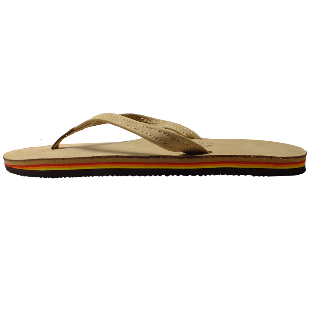 Rainbow Sandals Womens Premier Leather - Sierra Brown Single Layer Rainbow Pinstripe - Seaside Surf Shop 