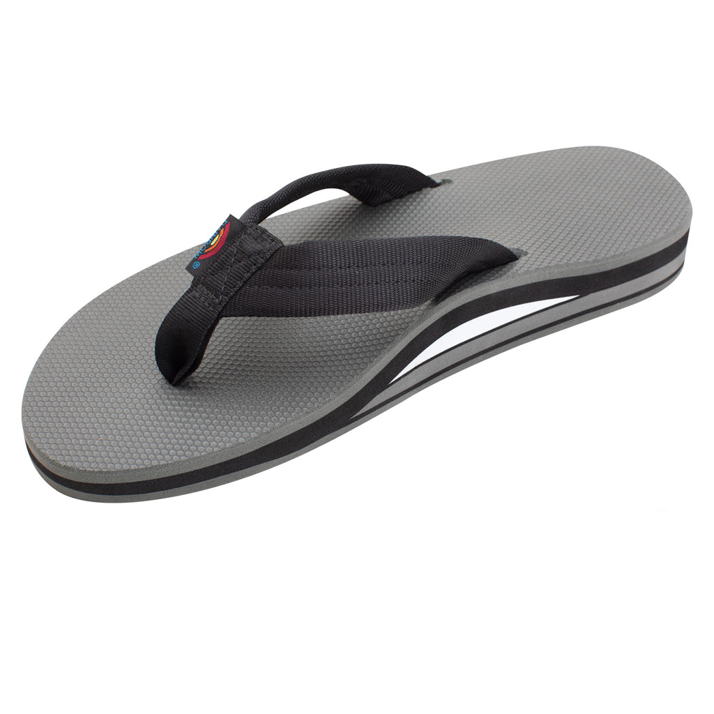 Rainbow Sandals Mens Classic Rubber Double Layer - Black/Grey - Seaside Surf Shop 