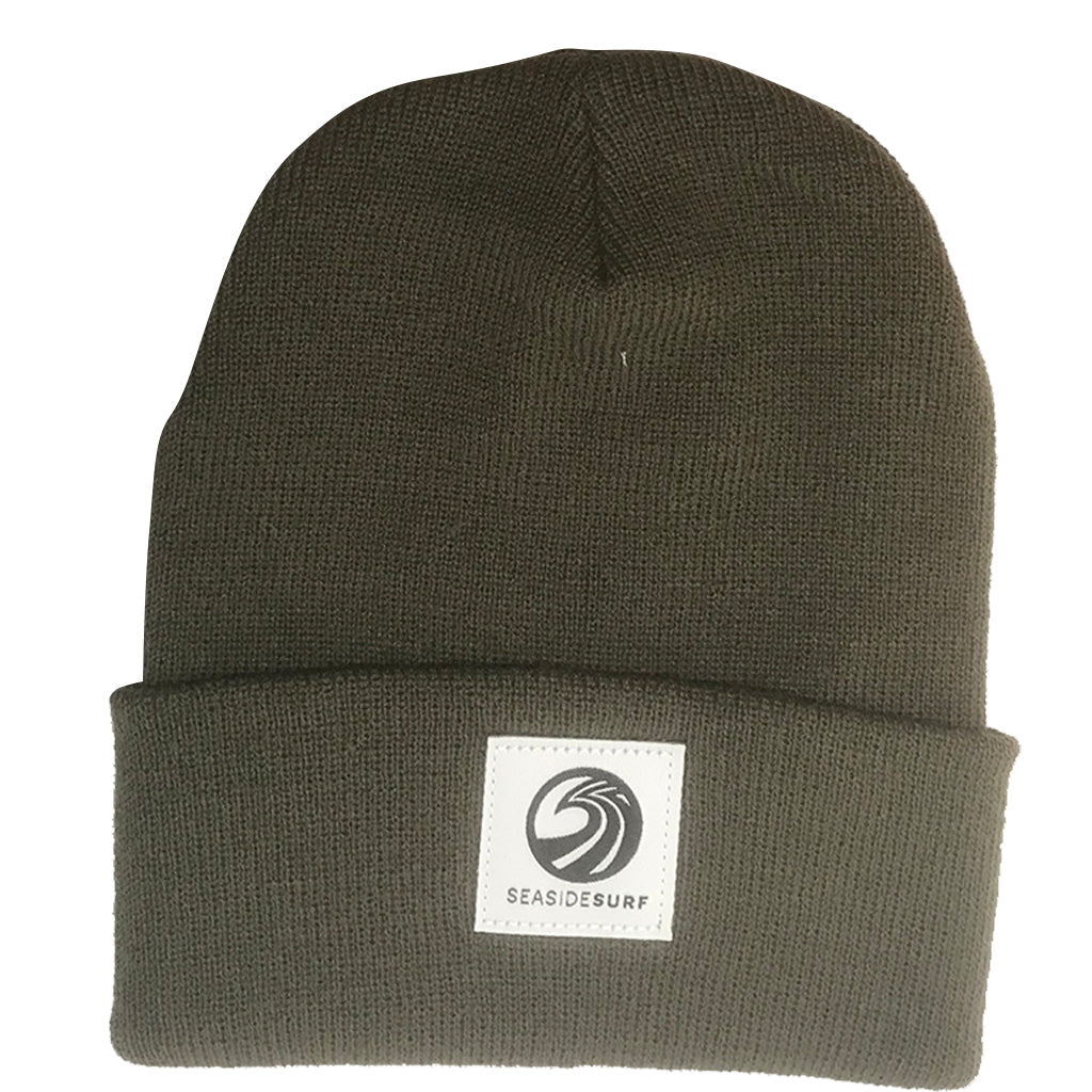 Seaside Surf Shop Wave Patch Logo  Beanie - Loden - Seaside Surf Shop 