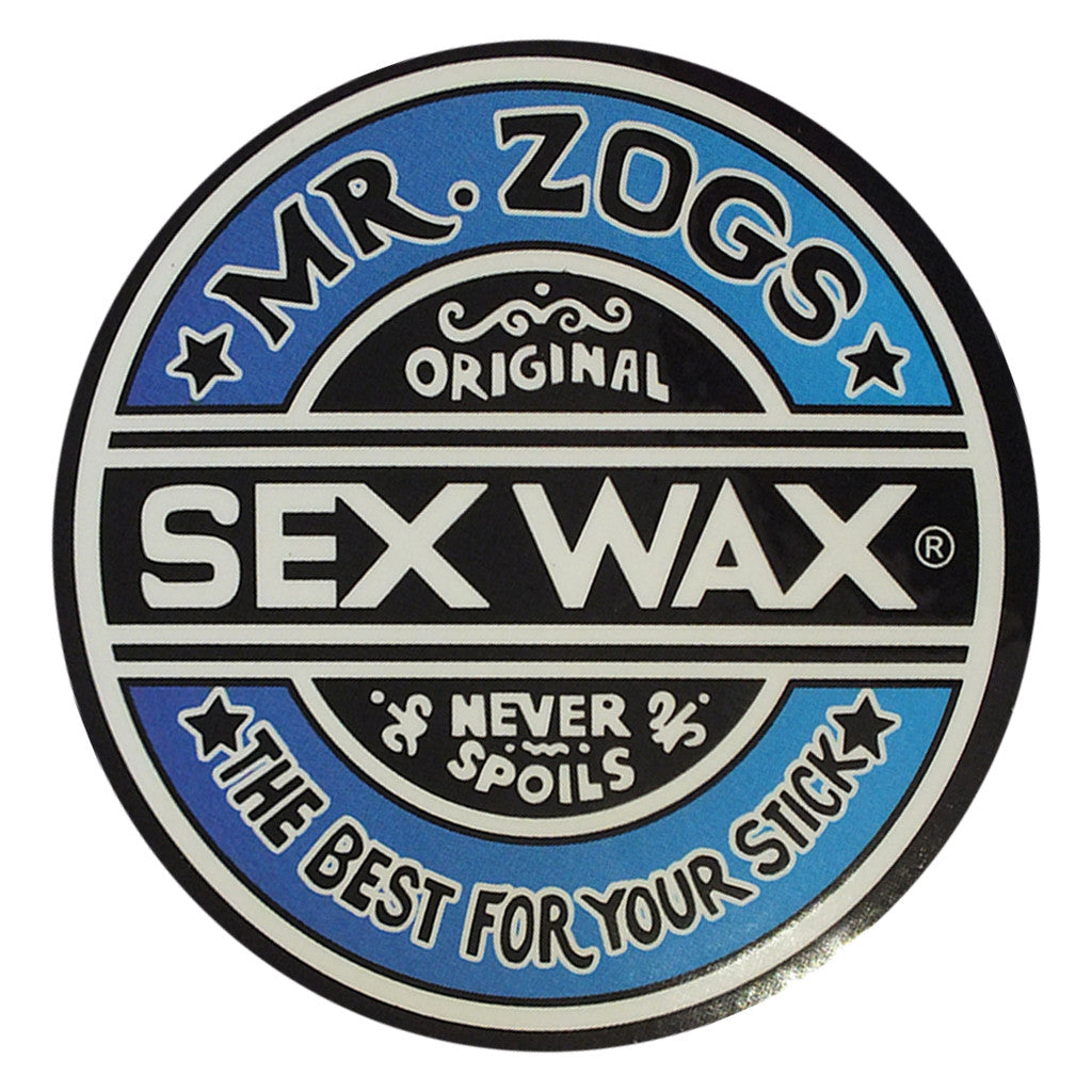 Sex Wax Classic Logo Stickers - 3&quot; Blue Fade - Seaside Surf Shop 