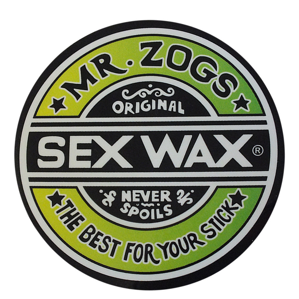 Sex Wax Classic Logo Stickers - 3&quot; Green Fade - Seaside Surf Shop 