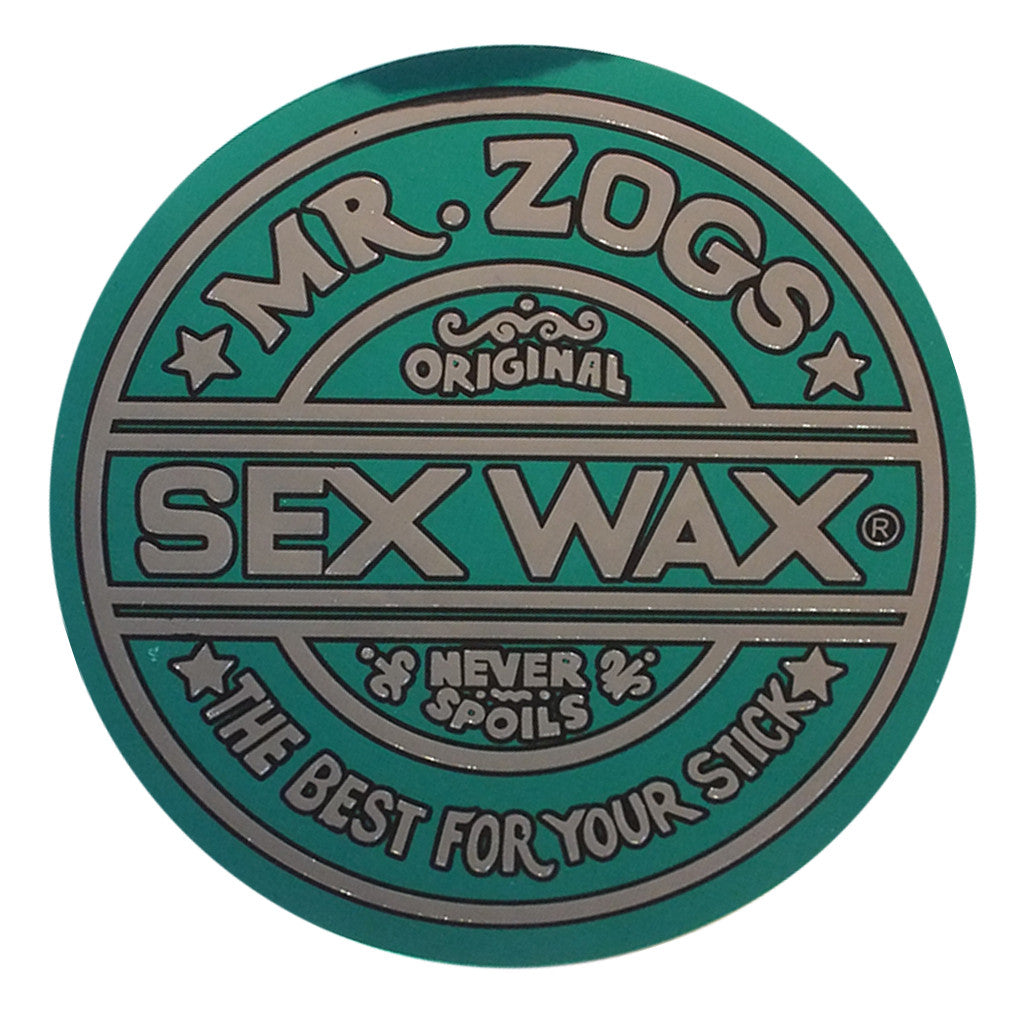 Sex Wax Classic Logo Stickers - 3&quot; Metallic Green - Seaside Surf Shop 