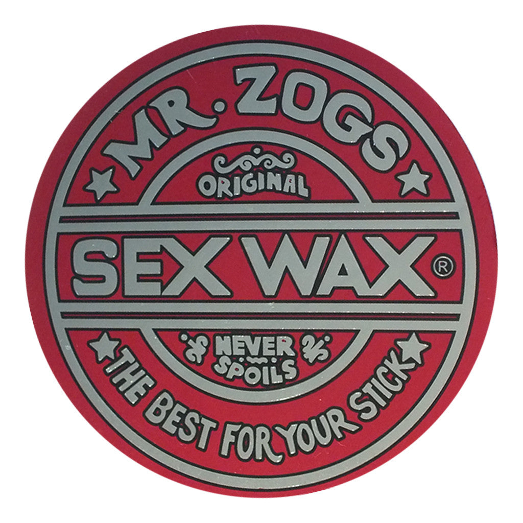 Sex Wax Classic Logo Stickers - 3&quot; Metallic Red - Seaside Surf Shop 