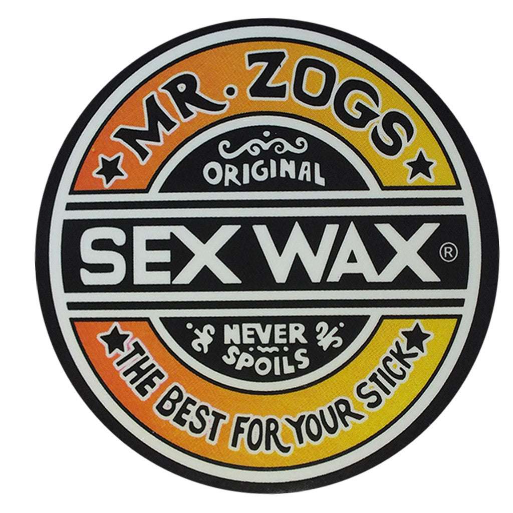 Sex Wax Classic Logo Stickers - 3&quot; Orange Fade - Seaside Surf Shop 